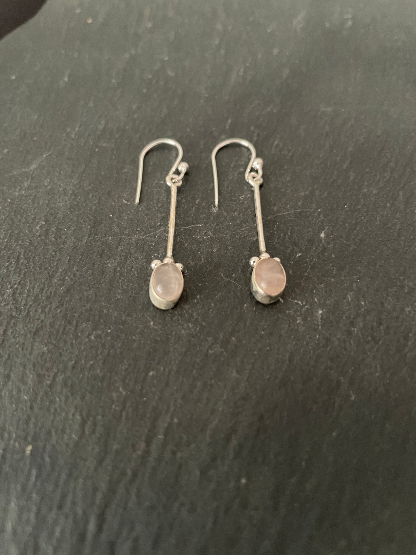 Rose Quartz and Silver Earrings image 1