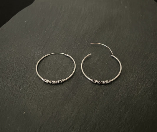 Round Silver Hoops image 1