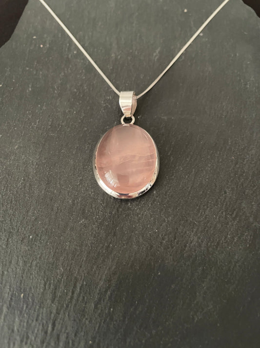 Rose Quartz Oval Pendant image 1