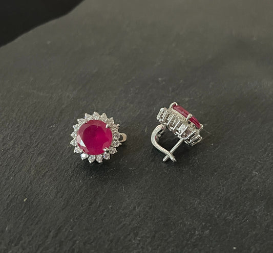 Ruby and Cubic Zirconia Studs image 1