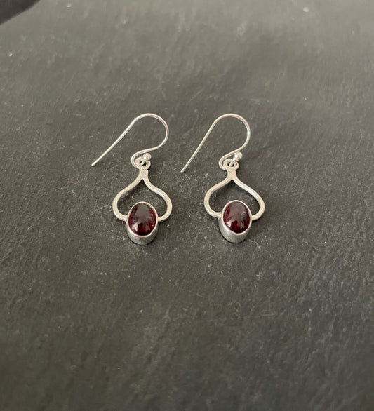 Garnet and Silver Earrings image 1