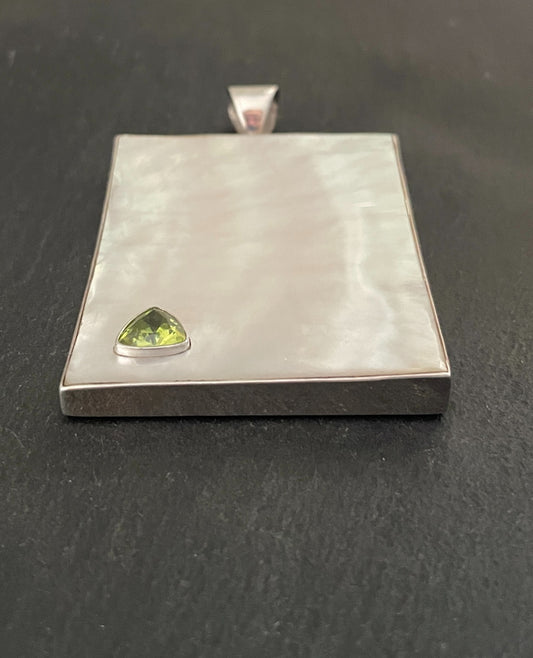 Peridot and Mother of Pearl Pendant image 1