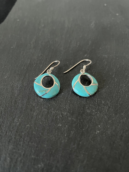 Turquoise Round Earrings image 1