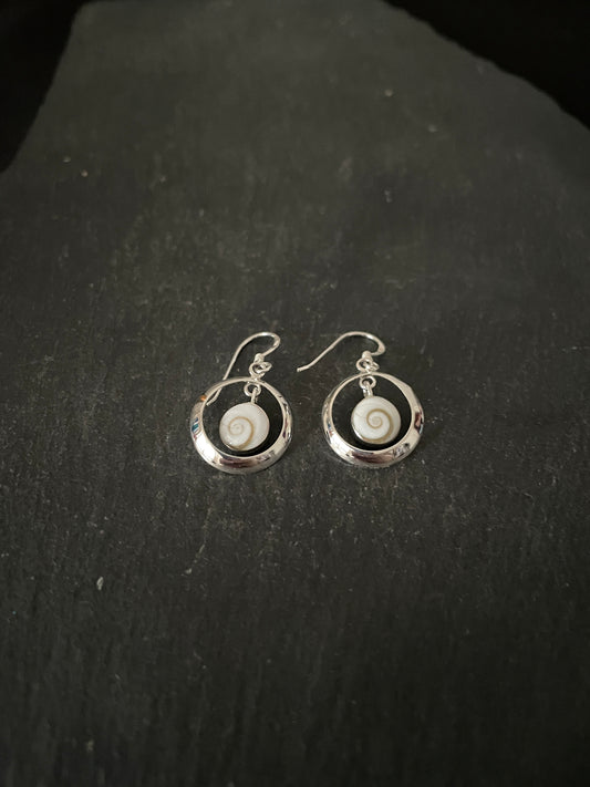 Round Shiva Shell Earrings image 1