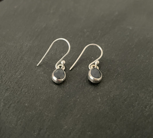 Sapphire and Silver Teardrop Earrings image 1