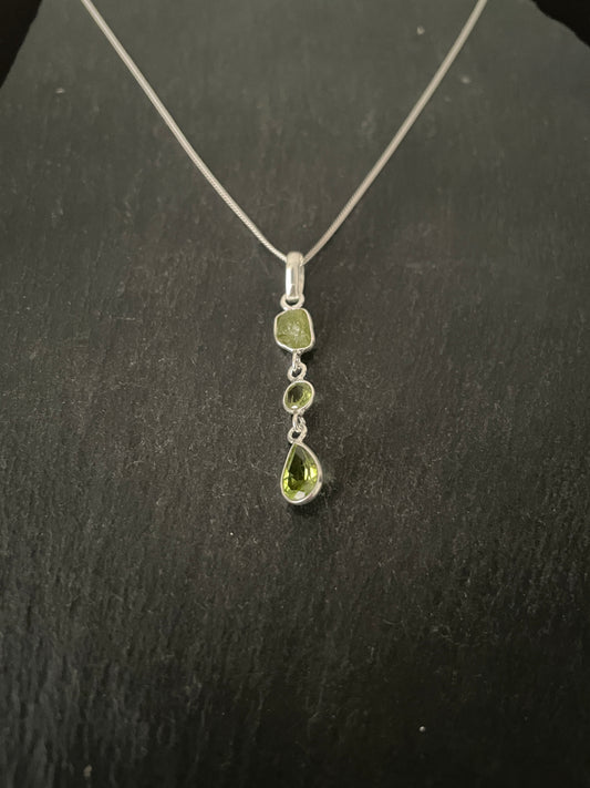 Peridot and Silver Pendant image 1