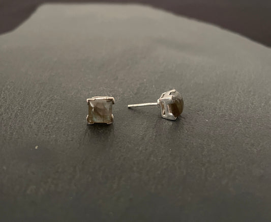 Labradorite Square Studs image 1