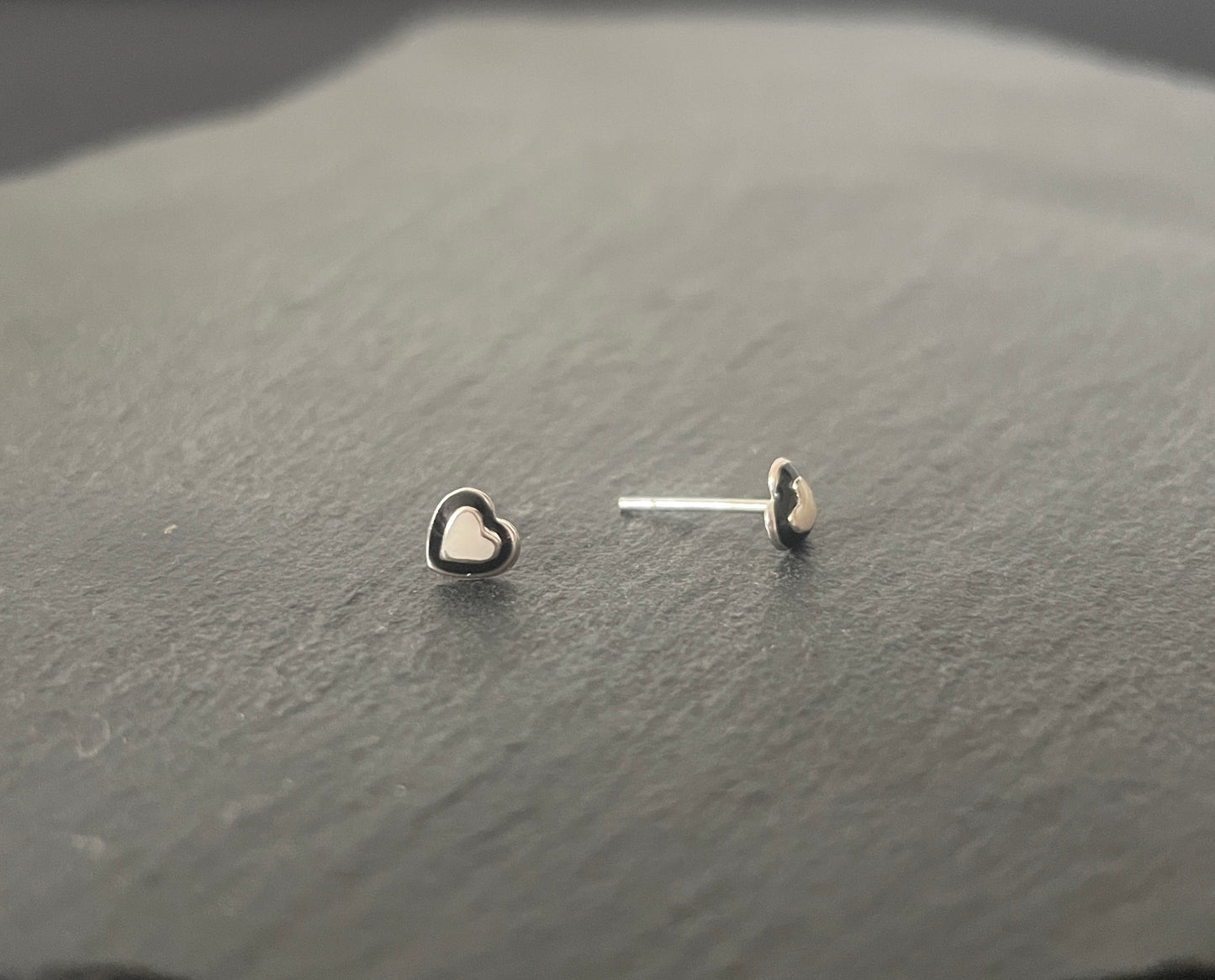 Silver Heart Studs image 1
