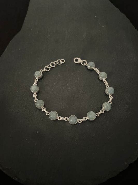 Round Aquamarine Bracelet image 1