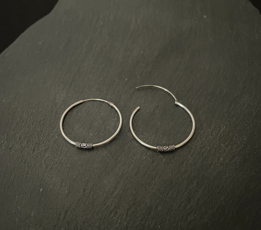Round Silver Hoops image 1