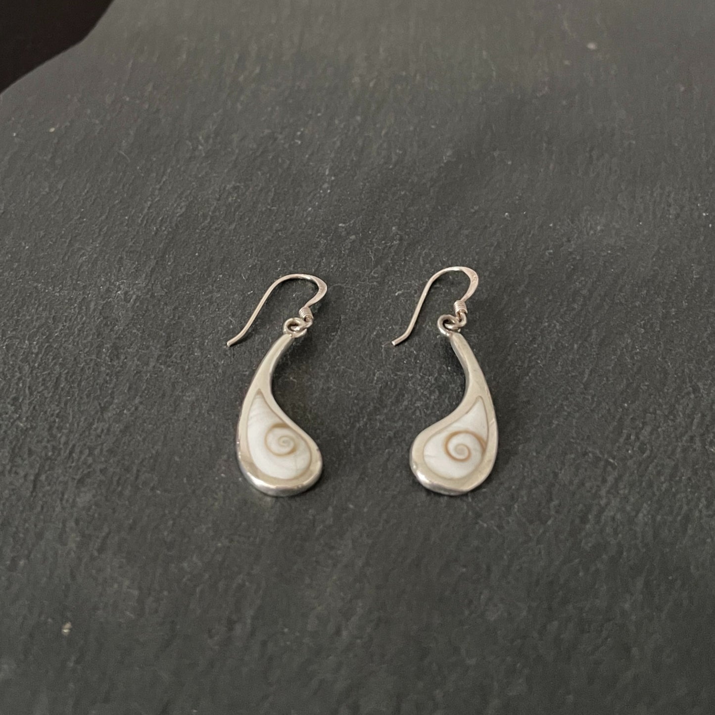 Shiva Shell and Silver Teardrop Earrings image 1