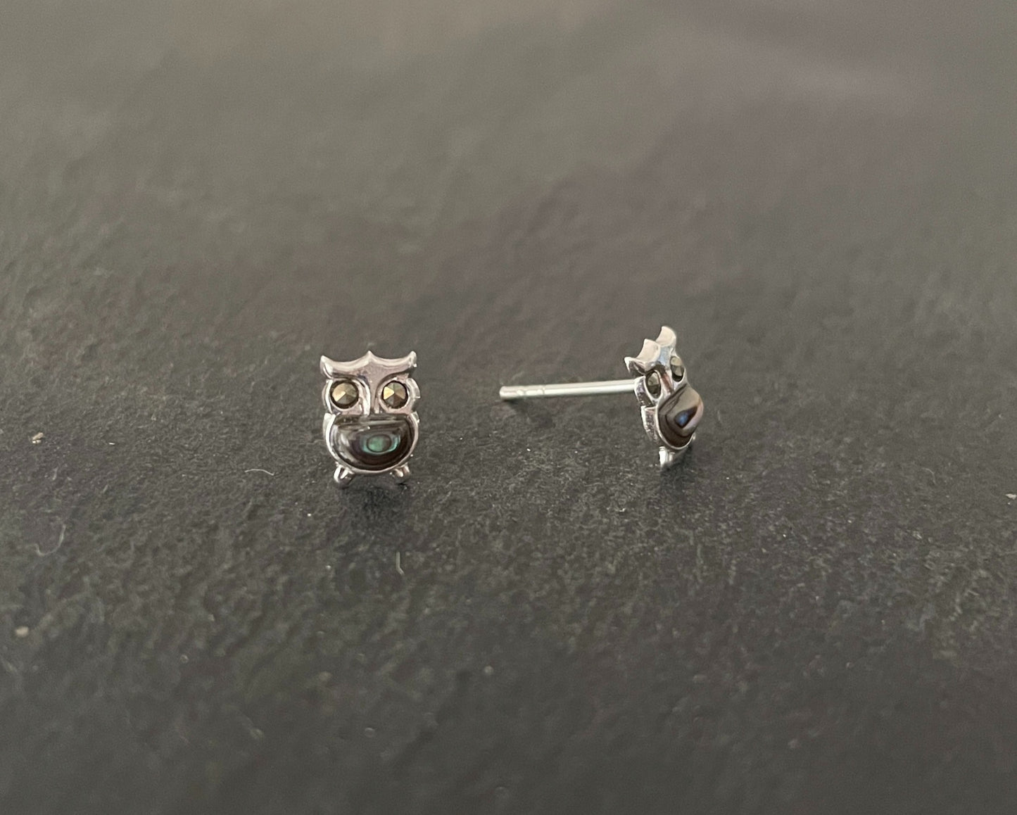 Paua Shell Owl Studs image 1