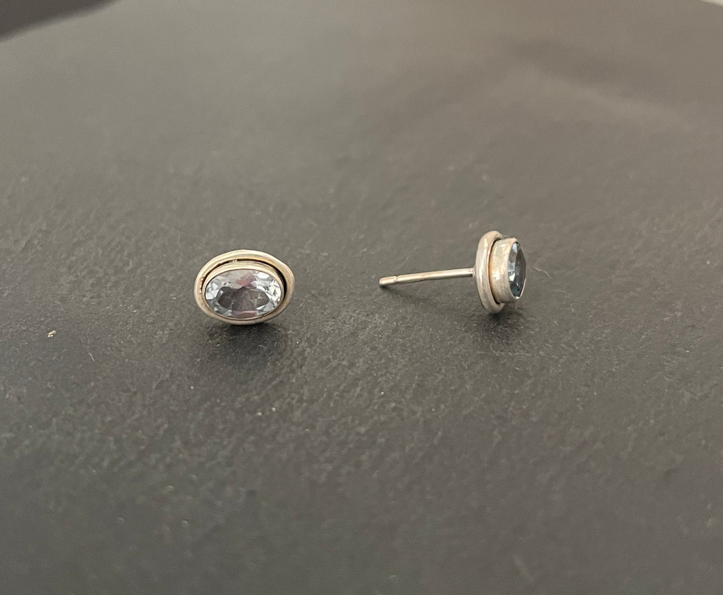 Oval Blue Topaz Studs image 1