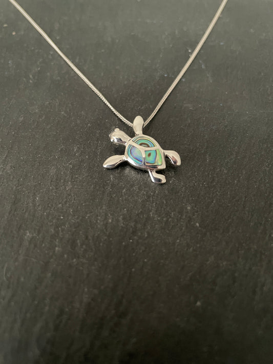 Paua Shell Turtle Pendant image 1