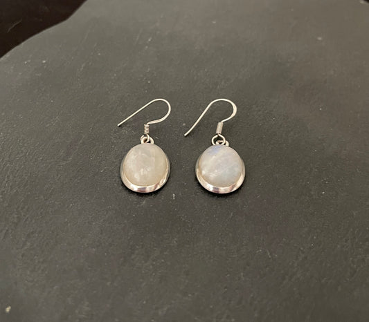 Oval Moonstone Earrings image 1