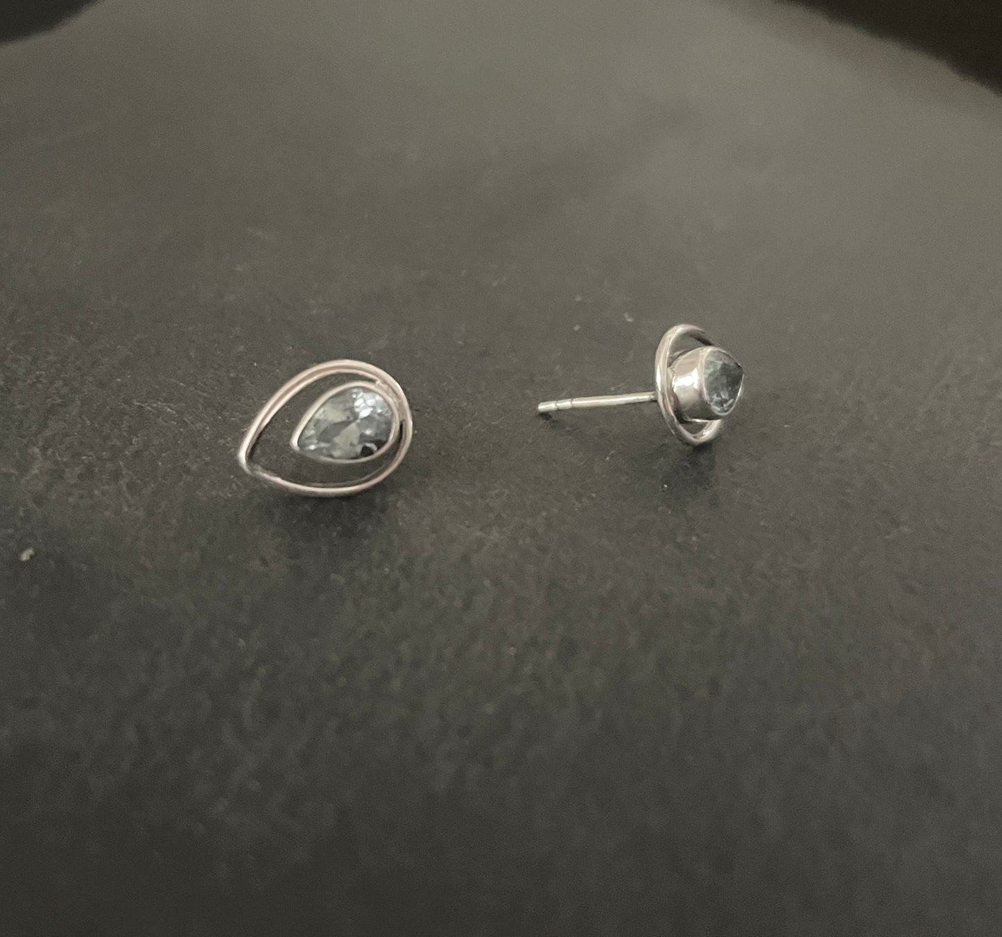 Teardrop Blue Topaz Studs image 1