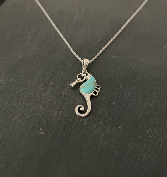 Turquoise Seahorse Pendant image 1