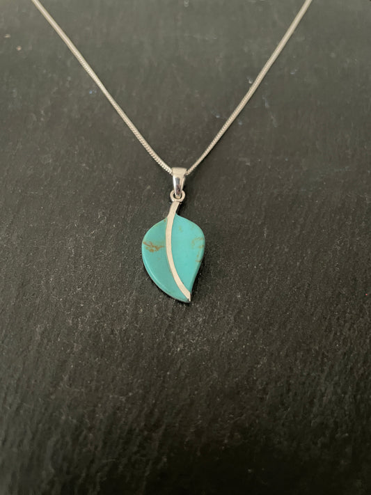Turquoise Leaf Pendant image 1