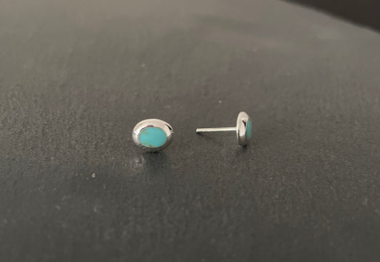 Oval Turquoise Stud Earrings image 1