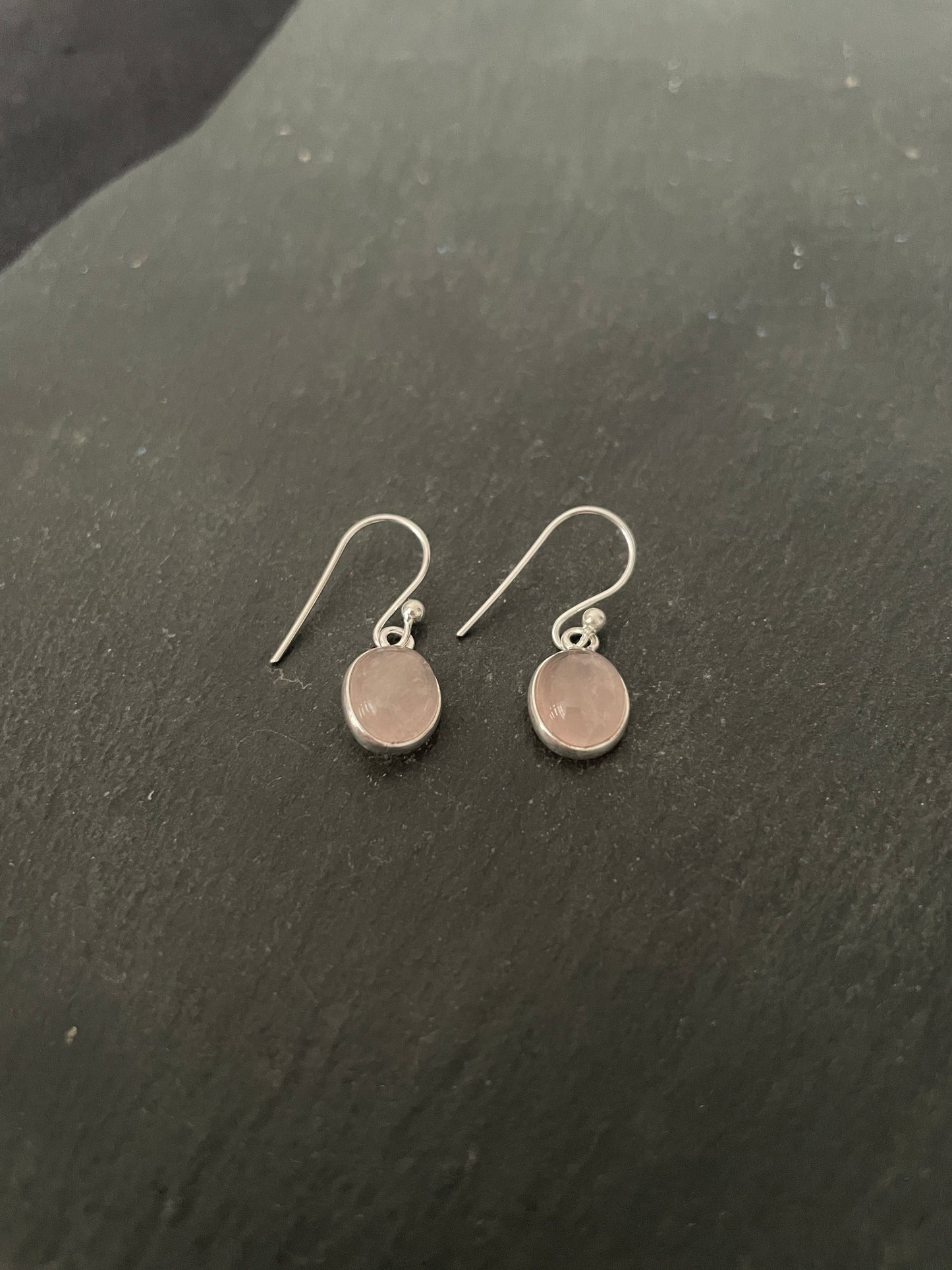 Oval Rose Quartz Earrings image 1