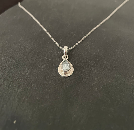 Blue Topaz Teardrop Pendant image 1