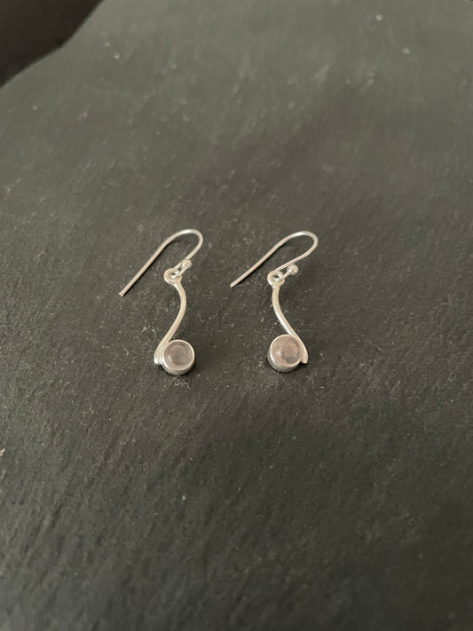 Rose Quartz and Silver Earrings image 1
