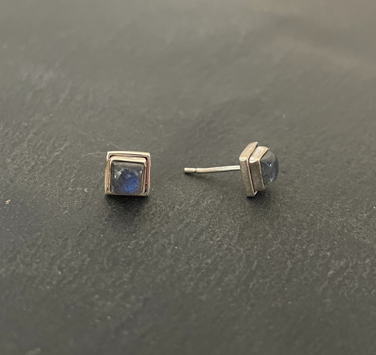 Square Labradorite Stud Earrings image 1
