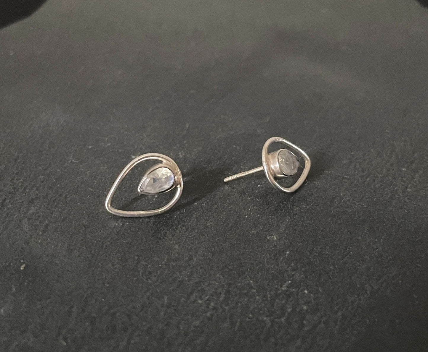 Moonstone Teardrop Stud Earrings image 1