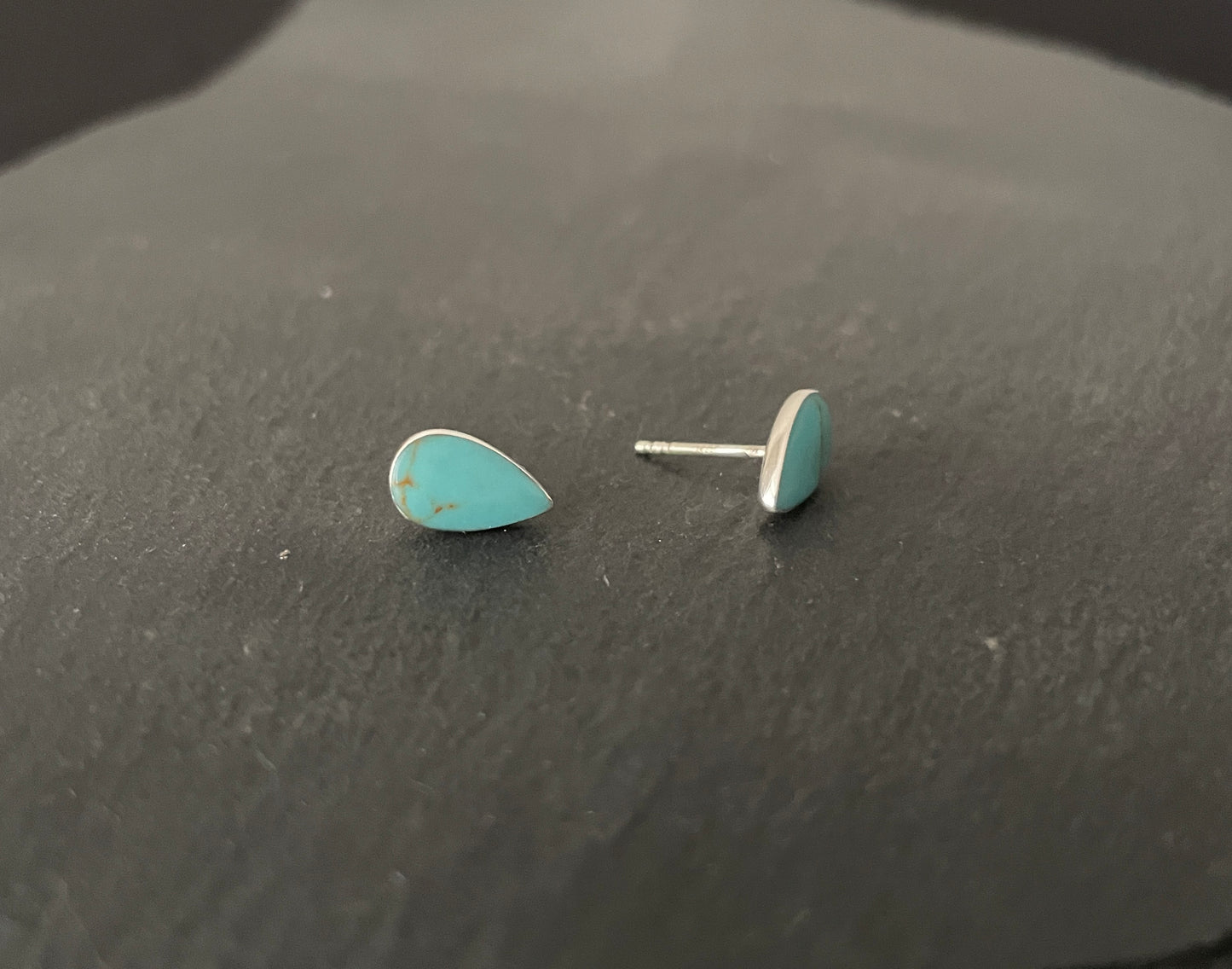 Turquoise Teardrop Stud Earrings image 1
