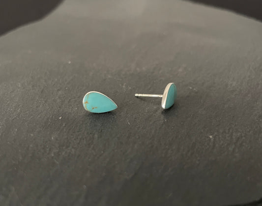 Turquoise Teardrop Stud Earrings image 1