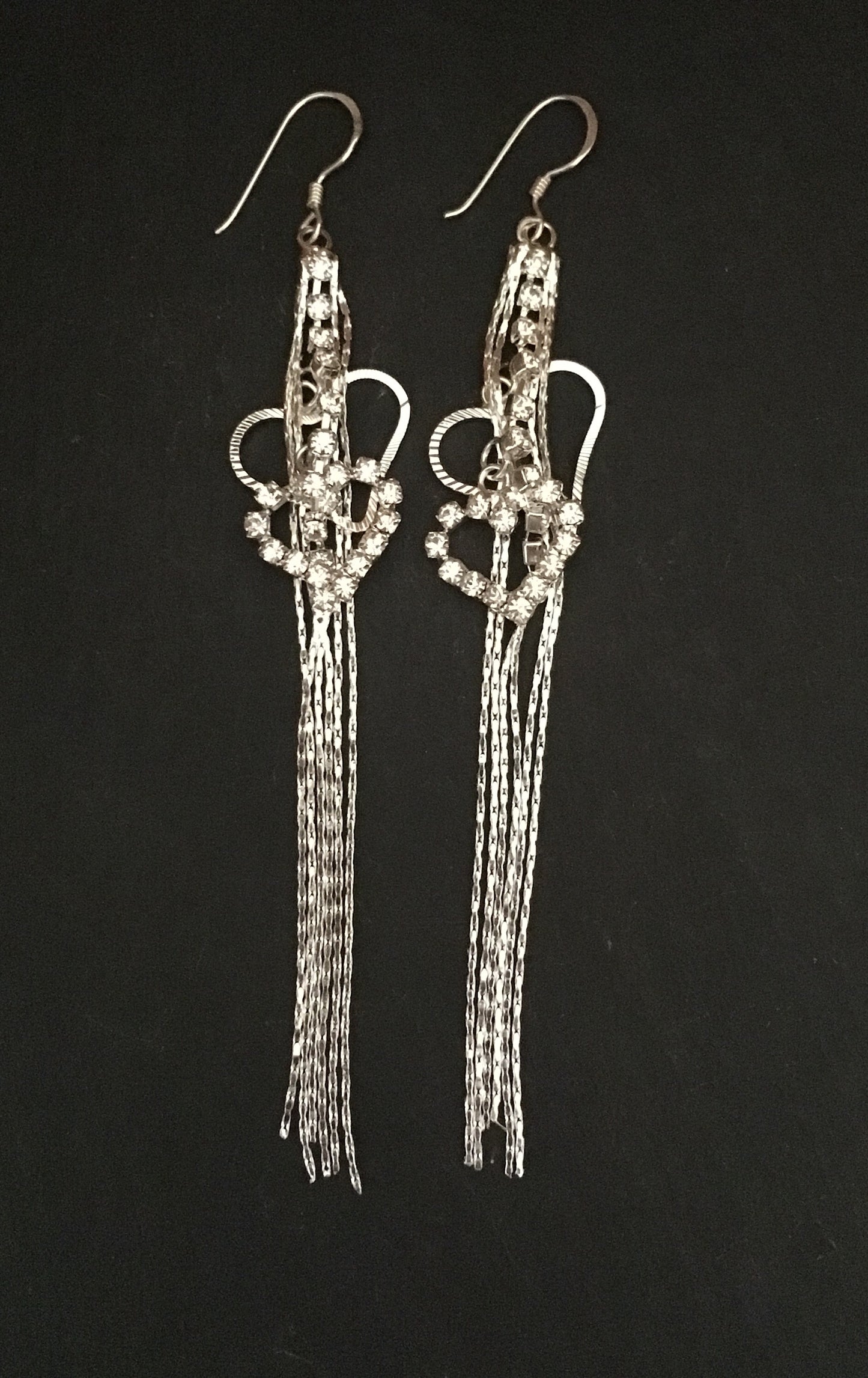Heart Drop Bling Earrings image 0