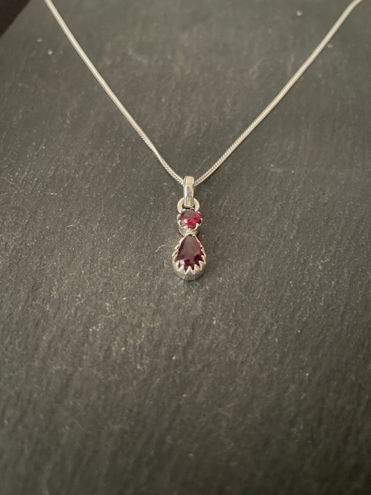 Garnet and Silver Pendant image 1