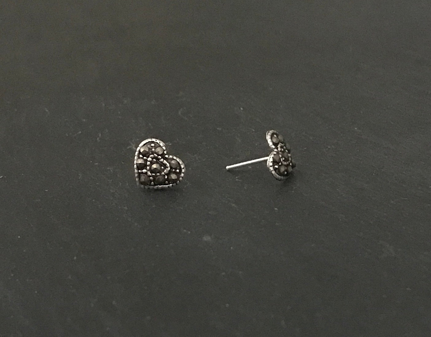 Marcasite Heart Studs image 1