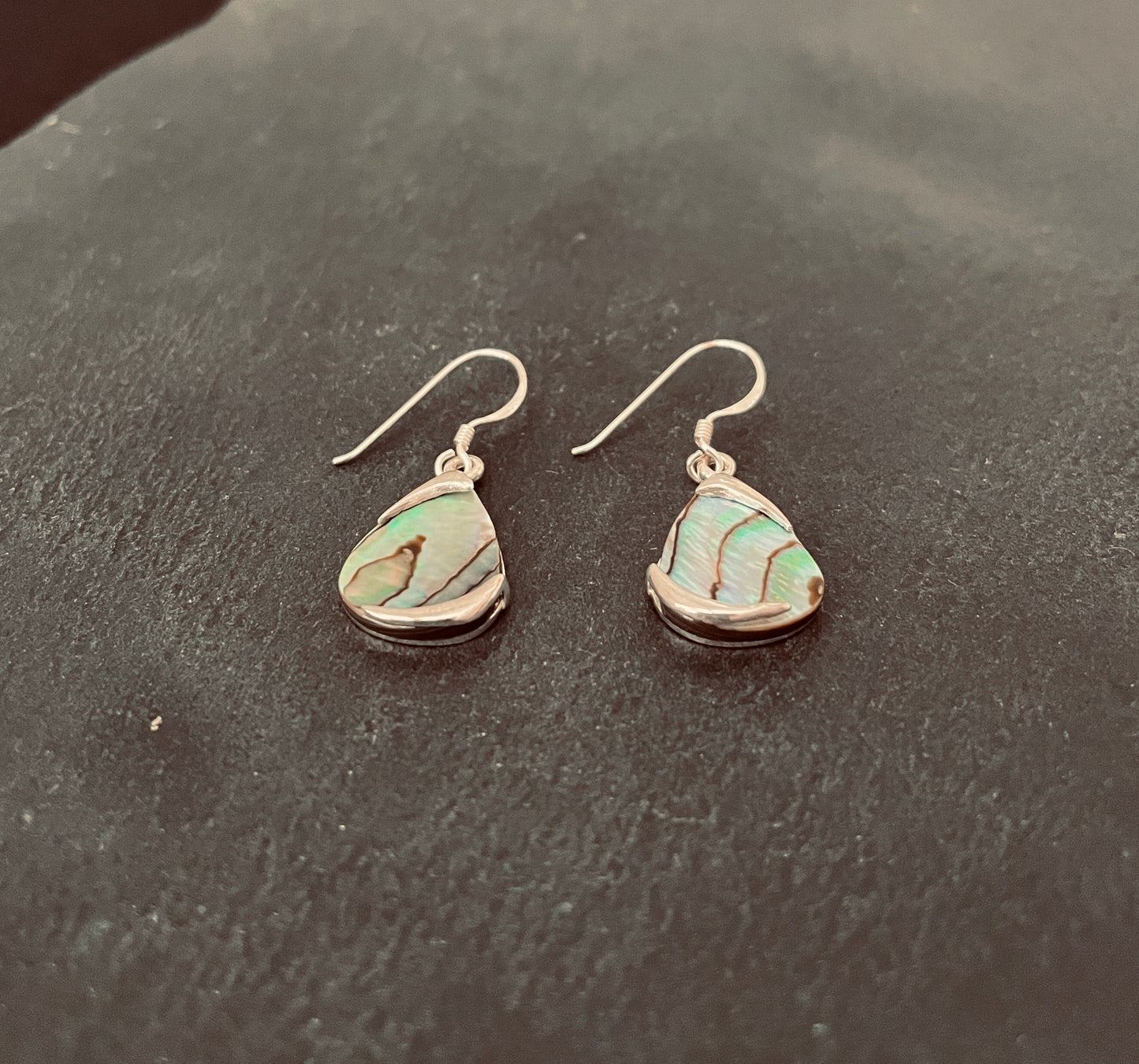 Paua Shell and Silver Earrings image 1