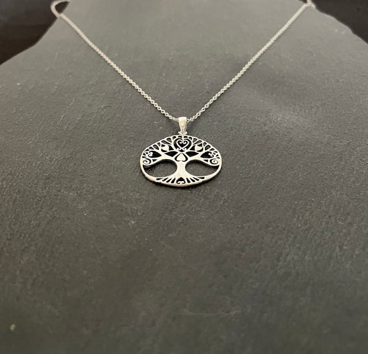Oval Silver Tree of Life Pendant image 1