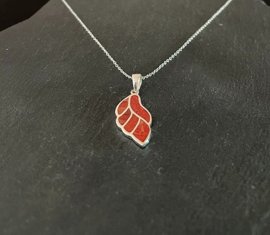Coral and Silver Pendant image 1