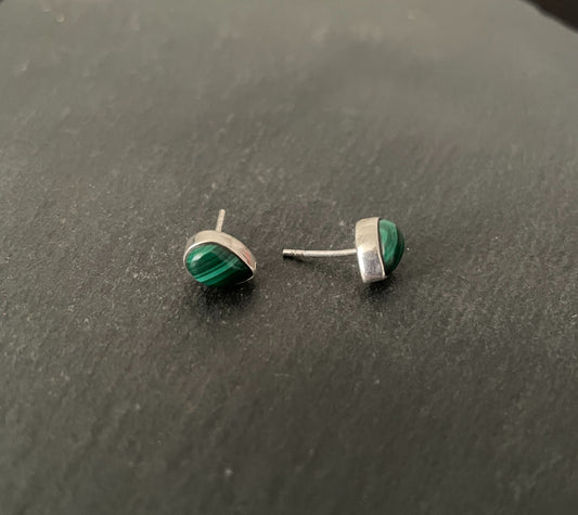 Malachite Teardrop Stud Earrings image 1