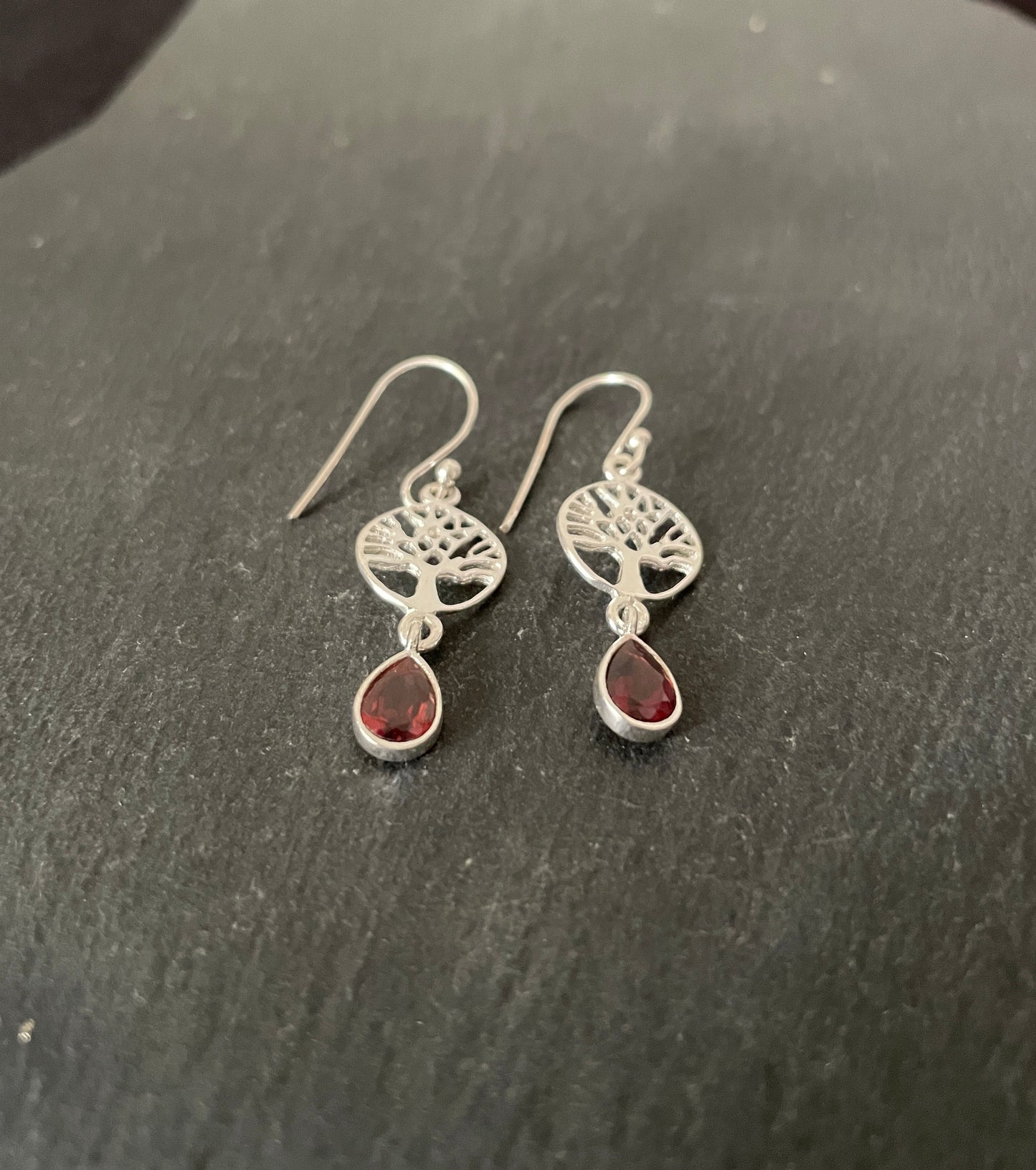 Tree of Life Garnet Earrings image 1