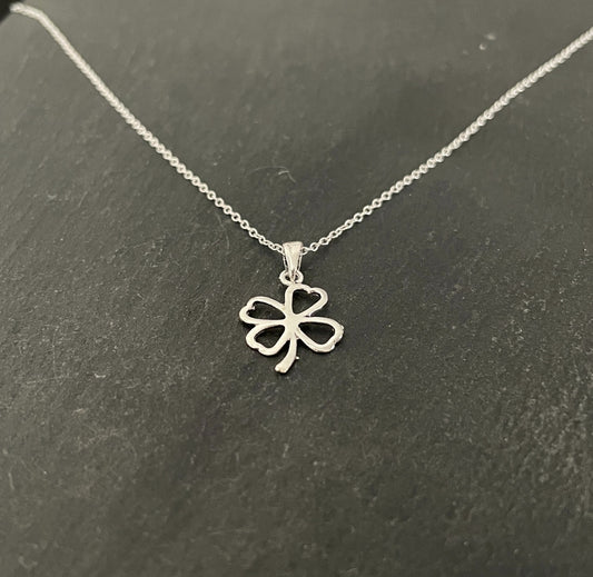 Four Leaf Clover Silver Pendant image 1