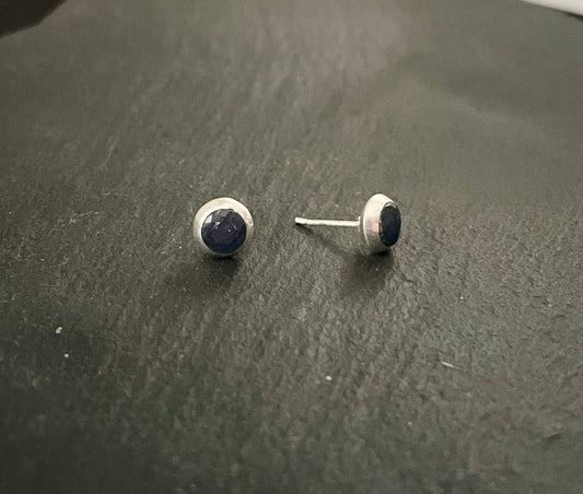 Round Sapphire Studs image 1