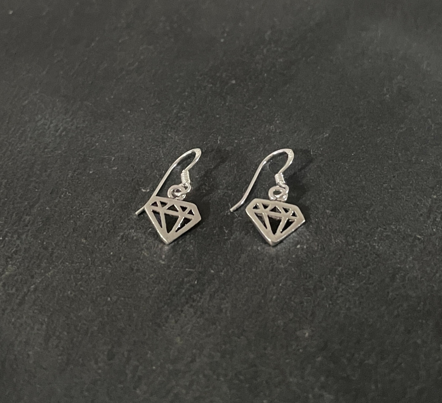 Silver Diamond Shaped Earrings image 1