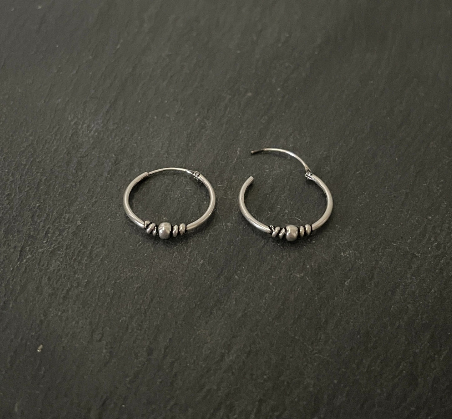 Round Silver Hoops image 1