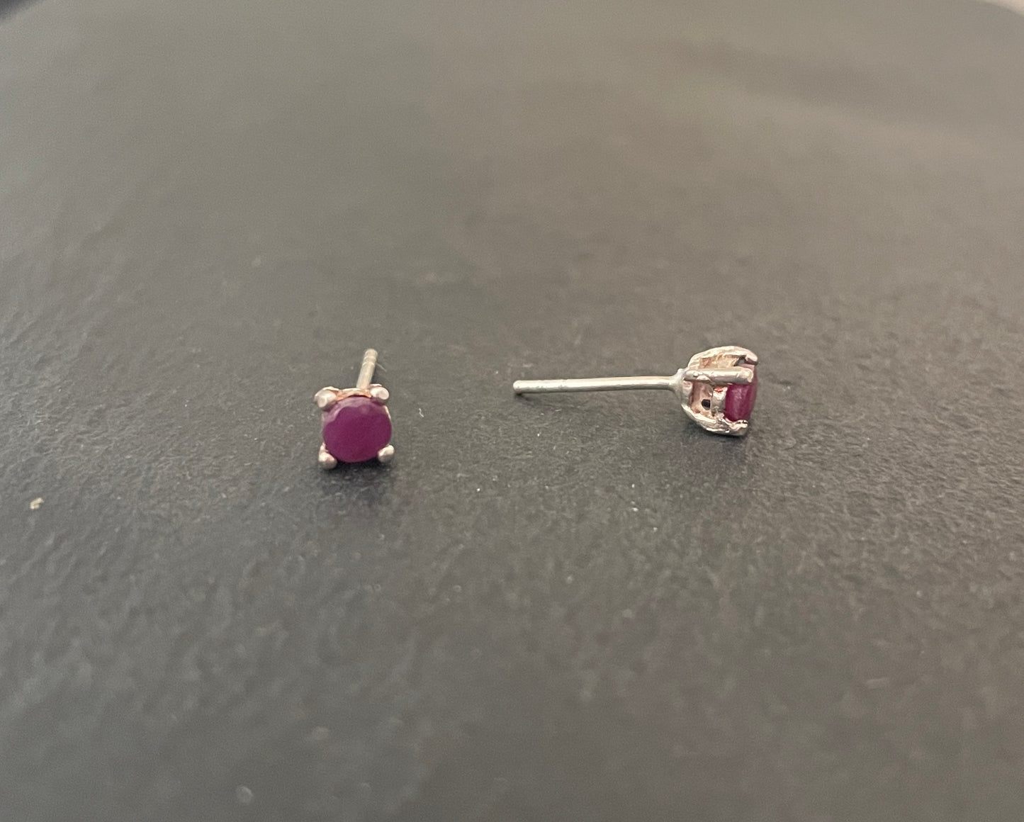 Round Ruby Studs image 1