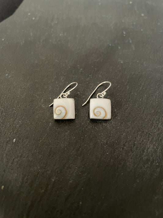 Shiva Shell Square Drop Earrings image 1