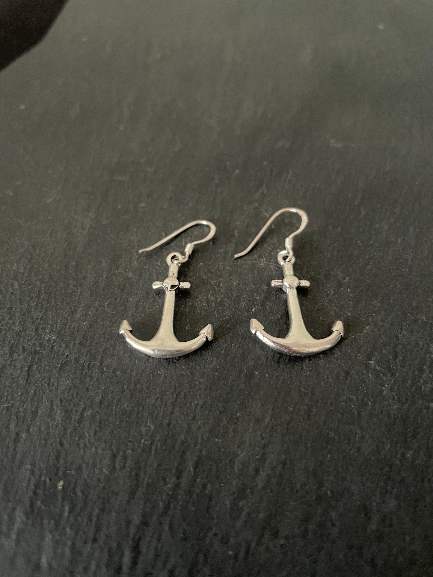 Silver Anchor Earrings image 1