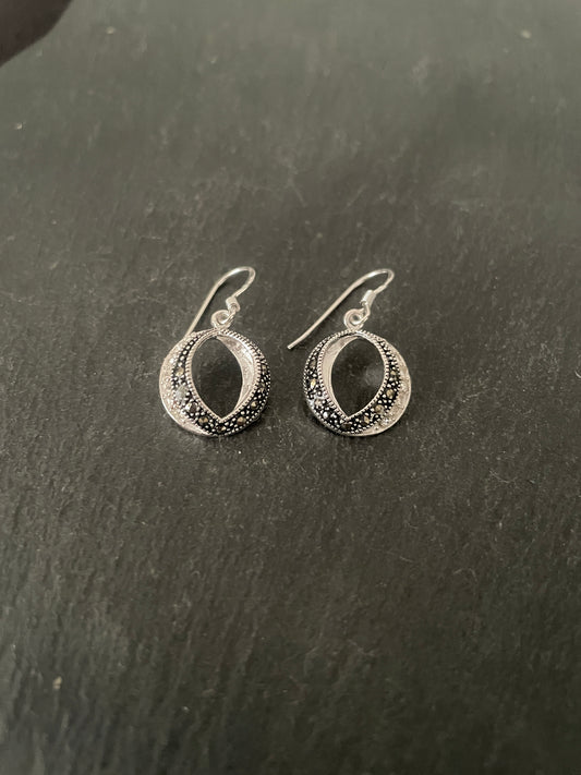 Marcasite and Cubic Zirconia Earrings image 1