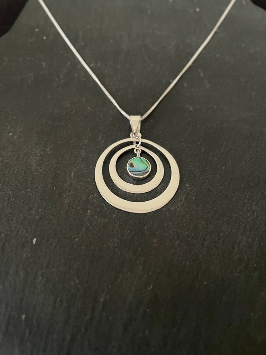 Paua Shell and Silver Pendant image 1