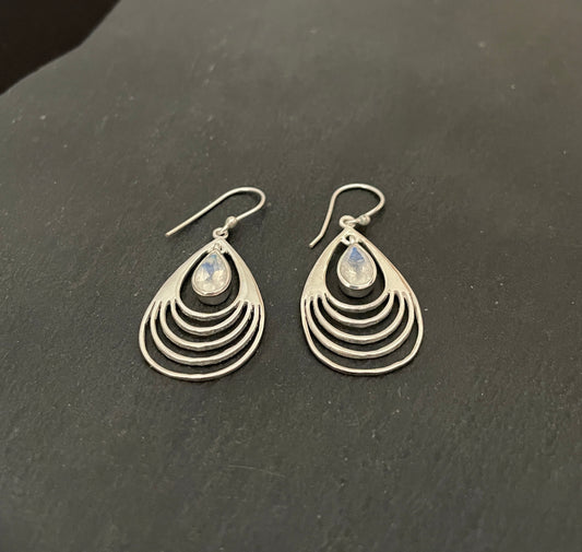 Teardrop Moonstone Earrings image 1