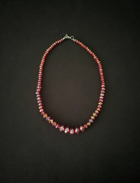 Red Crystal Bead Necklace image 1
