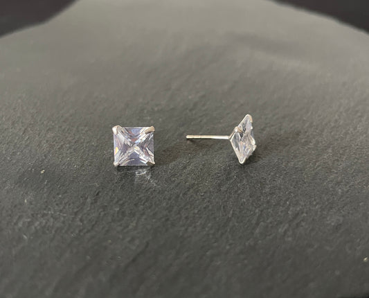Cubic Zirconia Square Stud Earrings image 1